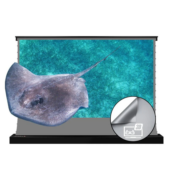 VIVIDSTORM S 3D ALR Motorized Tension Floor Rising 3D Obsidian Long Throw ALR(High Gain) Projector Screen