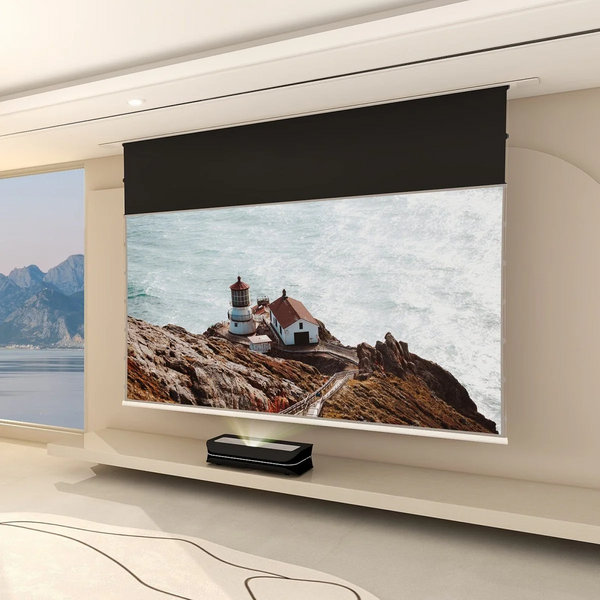 BUNDLE AWOL VISION LTV-3500 Pro/3000 Pro /2500 4K Triple Ultra Short Throw Laser Projector&VIVIDSTORM PHANTOM Recessed In-Ceiling Motorized Tension UST ALR Projector Screen