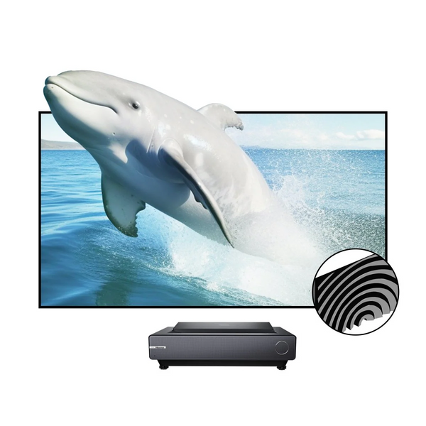 BUNDLE Hisense PX2 PRO Projector & VIVIDSTORM CineVision Pro Fixed Frame Fresnel UST ALR Projector Screen