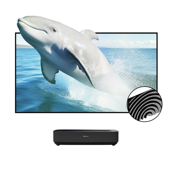 BUNDLE Hisense PL1 Projector & VIVIDSTORM CineVision Pro Fixed Frame Fresnel UST ALR Projector Screen